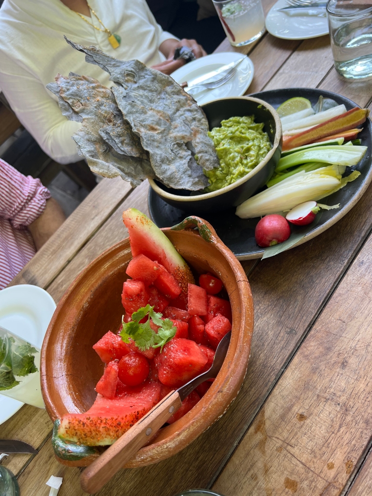 Watermelon and guacamole salad at Gitano Island