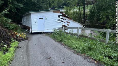 A house washed away by floodwaters in Kentucky. 
