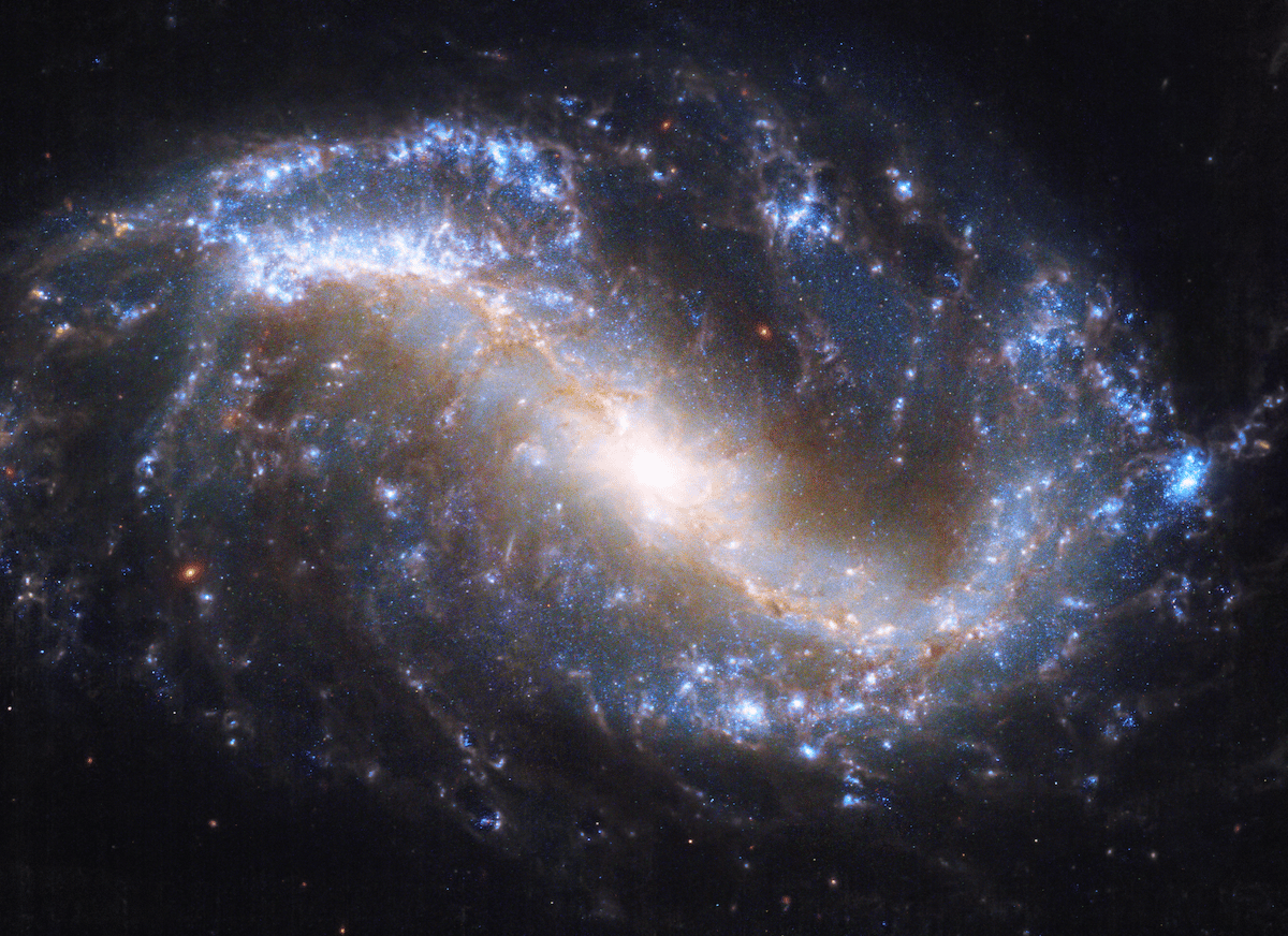 Combined photo of Spiral Galaxy by Hubble and JWST