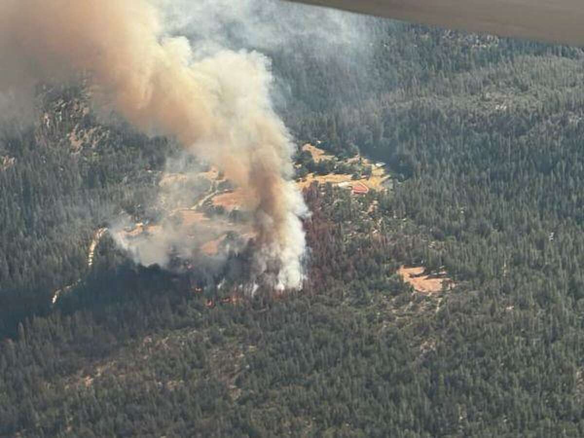 An aerial view of the McKinney Wildfire in California's Klamath National Forest on July 30, 2022. 