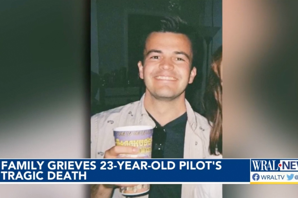 It remains unclear whether Charles Hew Crooks, 23, fell from the plane or jumped.